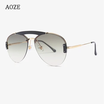 AOZE2020 modna unisex letalstva pilot style dvojno beamsunglasses letnik gradient oblikovanje blagovne znamke sončna očala sončna očala sunglasse