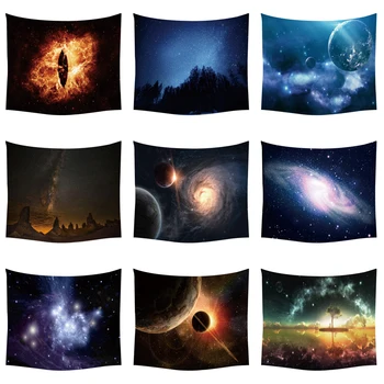 Psihedelični Nočno Zvezdnato Nebo Zvezde Kozmično Galaxy Planet Vesolje Vesolje Tapiserija Steni Visi Krpo Tapiserije Art Dekor
