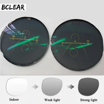 BCLEAR 1.56 Multi Focal Sprednji Strani Zunaj Postopno Kameleon Sivo Rjava Photochromic sončna Očala Leče standard multifokalna