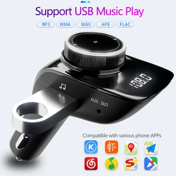 JINSERTA USB Avto Polnilec Bluetooth 5. 0 FM Oddajnik kompletom za Prostoročno AUX, U Disk Predvajalnik Glasbe Mp3, Bluetooth Sprejemnik