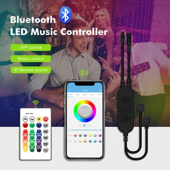 RGB Bluetooth Controller 5 v DC 12V 24V Glasbe Bluetooth Controller Zvoke Senzor Svetlobni Trakovi Krmilnik Za RGB Trakove + IR daljinski