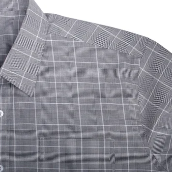 Po meri IZDELANA BOMBAŽ Glen Kariran Obleko Srajce, DOGOVORILI Priložnostne PRILAGOJENE Črno Bel Glen Preverite Mens Obleko Srajce 2020 Srajca