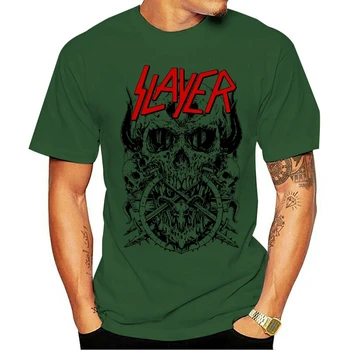 Zabavne majice Slayer Moške Skulltagram Na Bela majica Bel