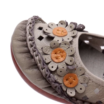 BEYARNEsummer ročno cvet ženske čevlje pravega usnja sandali ženske moccasins loafers mehak podplat priložnostne čevlji flatsE870