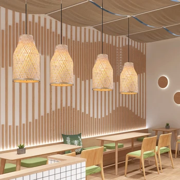 Sodobna lesa obesek luči Bambusa lučka Restavracija Hotel projekta obesek luči za dnevno sobo, ki visi v kuhinji lučka lučka napeljave