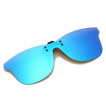 Kvadratni Posnetek na Flip up Polarizirana Objektiv Za Recept Očala Ženske Moški Vožnje Nočno Vizijo Očala z UV Zaščito sončna Očala