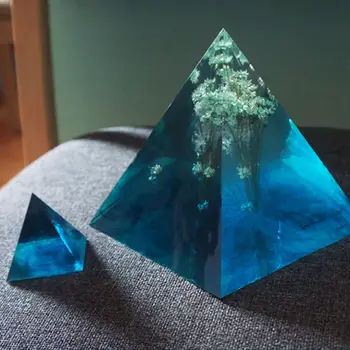 150 mm Velik Pregleden Piramidne Oblike Silikonski Kalup Posušen Cvet Nakit, Izdelava Kalupa Smolo Plesni DIY Smolo Obrti Odlikovanja