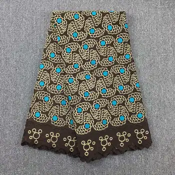 2019 švicarski voile čipke bombažne tkanine, Kava Turkizno za poroko&party Novo vezenje design afriki suhe tkanine, čipke za dekle