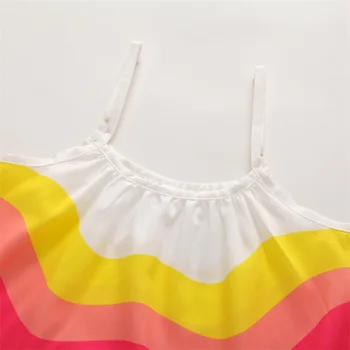Poletje popolnoma Novi Pisane Suspender Obleko Bohemian Plaži Otroci Obleke za Dekleta Princesa Rojstni Malčke Dekliška Oblačila