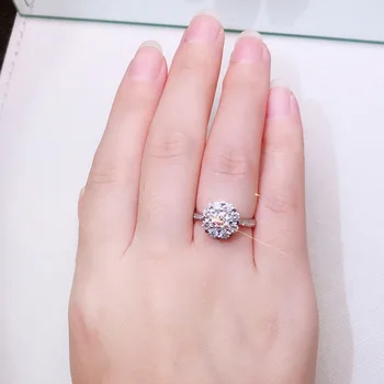 18K zlato obroč in moissanite diamond D VVS Luksuzni poročni prstan Z nacionalnim spričevalom SW16