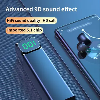 Bqc-01 Tws Bluetooth Slušalke 5.1 Brezžični 9d Hifi Šport Slušalke Mikrofon Čepkov Glasbe, Gaming Slušalke Za Xiaomi Huawei Samsung