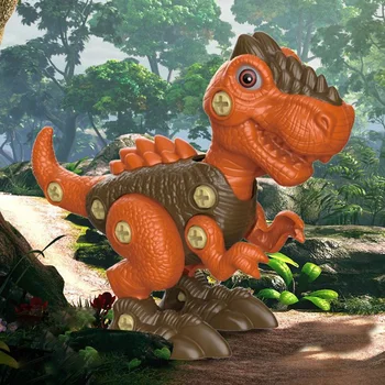 Besegad 3pcs Sprejeti Narazen Igrača Komplet Plastičnih 3D DIY Dinozaver Stavbe Kombinacija Skupščine Igrače z Orodji za Toddlers Otroci