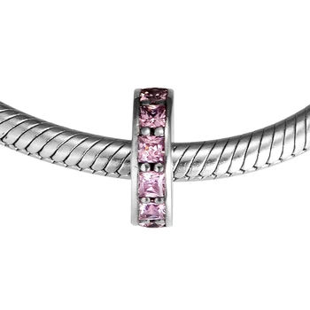 Ustreza za Pandora Čare Zapestnice Večnost Kroglice z Blush Pink Kristalno 925 Sterling Srebrni Nakit Brezplačna Dostava