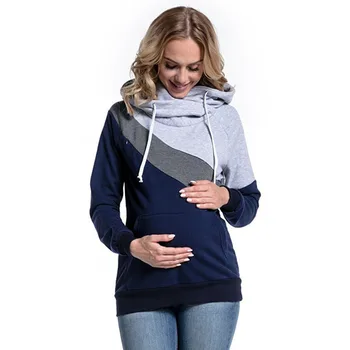 Trikromatskih mozaik klobuki noseča, womens hoodies, womens mama otroka med dojenjem puloverji polno sweatshirts XL