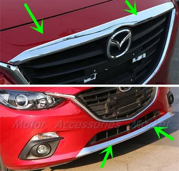 Novi Chrome Spredaj Kapuco Spodnji Odbijač Kritje Trim za Mazda 3 M3 Axela 2016 Limuzina Hatchback