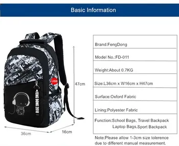 FengDong otroci veliko nepremočljiva šolski nahrbtnik fantje šolske torbe bookbag schoolbags za najstnike moški laptop nahrbtnik šolska torba