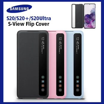 Original Samsung Ogledalo Smart Ogledate Flip Primeru Za Samsung Galaxy S20/S20+/S20 Plus/Ultra 5G LED prevleka S-Prikaz Primerov EF-ZG980