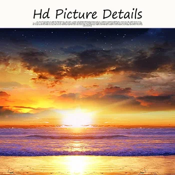Sončni zahodi Nebo Naravnih Colorf Obali Ocean Morje Krajine Panorama Platno Slikarstvo Plakati in Tisk Stenskih slikah, za dnevno Sobo