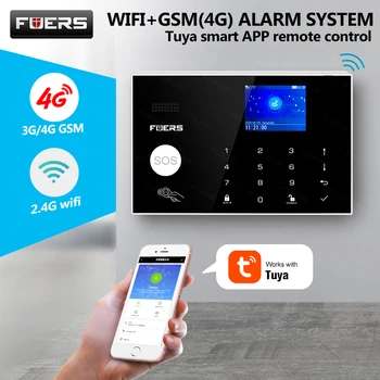 WIFI GSM 4G Alarmni Sistem Tuya App Nadzor Home Security Senzor Gibanja Buglar Alarm za 2,4 palčni Full Touch 4G GSM Barvni Zaslon Plošča