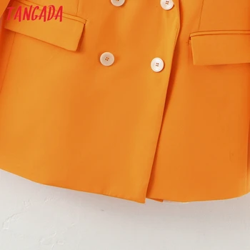 Tangada ženske oranžna jopič gumbi dolg rokav 2020 jeseni, pozimi dame delo jopič ustreza SL502