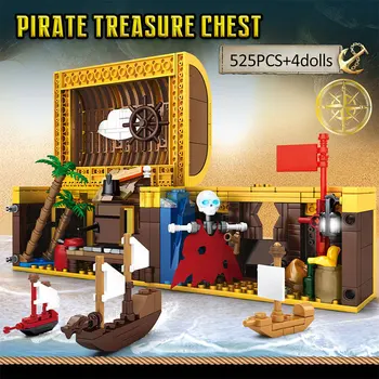 Avtor Tehnične Pirati s Karibov gradniki Diy Model Ladje Pirat Zaklad Številke Opeke Igrače Za Otroke