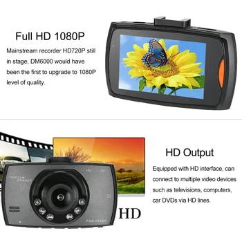 JuneHome Full HD 1080P Avto DVR 2,7-Palčni Zaslon IPS Avto Kamera Dvojno Objektiv Dash Cam Video Snemalnik Night Vision G-senzor