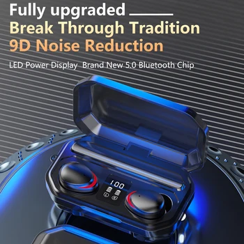 TWS M15 LED Zaslon Bluetooth 5.1 Slušalke s Polnjenjem Polje Vodotesno Čepkov V Uho Stereo Bas Gaming Slušalke padec ladijskega prometa