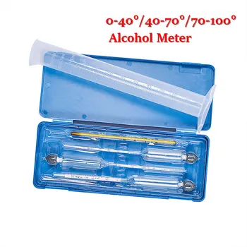 5pcs/set Alkohola Meter Vino Merilnik Koncentracije Alkohola Instrument Hydrometer Tester Z Merilnem Valju Termometer 0-