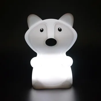 Fox LED Night Light Touch Senzor 9 Barve Risanka Silikonski Svetilko, Baterijski Pogon Spalnica Postelji Lučka za Otroke, Otroci Baby Darilo