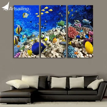 HD Natisnjeni Morskih rib, koral, Slikarsko Platno, Tiskanje soba dekor natisni plakat sliko platno Brezplačna dostava/ny-6413C