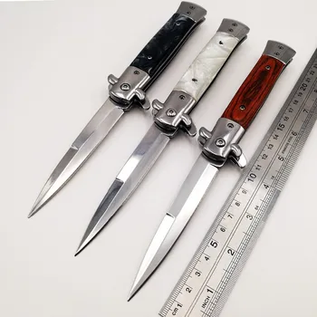Italijanske Mafije Folding nož 440C Rezilo Akrilni Ročaj Žepni Noži Vojske Kampiranje Preživetje Taktično Reševanje na Hitro Odpreti EOS Orodja