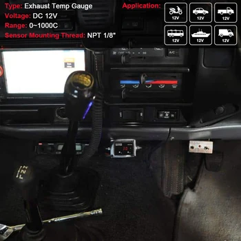 Avto Izpušnih Temp Merilnik Izpušnih Plinov Digitalni Merilnik S Senzorjem EXT Temperature Merilnik Turbo za 4WD Hilux Patrol EGT PQY-TAG06-QY