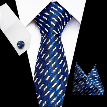 Moda Trak Kariran Kravato za Moške 7.5 cm, Svila Kravatni Handkerchief Cuffink Nastavite Modra Rdeča Formalno Obleko Poročno Luksuzni Vezi Za Moške
