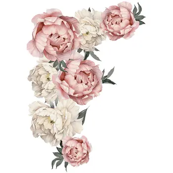 71.5x102cm Veliko Roza Peony Cvet Stenske Nalepke Romantično Cvetje Doma Dekor za Spalnico, dnevno Sobo DIY Vinil Stene Decals