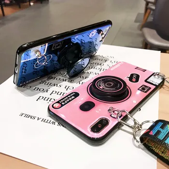 KONSMART 3D Kamere Primeru Za Xiaomi Mi 10T Pro 5G Silikonski Mehko TPU Retro Hrbtni Pokrovček Mi 10T 5G Coque Vrvica za opaljivanje tega in Stojalo držalo