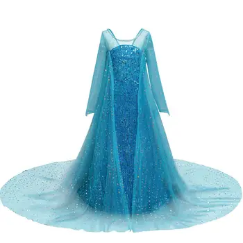 Nova Kraljica Oblačenja 2pcs Dolg Rokav Cosplay Kostum za Otroke Dekleta 4-10Yrs Princesa Halloween Oblačila Karneval Vestidos