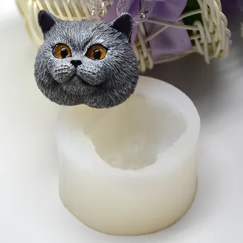 Mačka Glave Silikonsko Plesni 3D Obliki Žele Kalup Za Fondat Milo Sugarcraft Torto Dekoracijo
