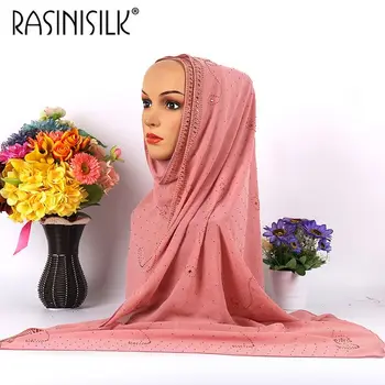 Pospeševanje Prodaje! Premium Šifon Ženske Šal Muslimanskih Hijabs Bleščice Diamanti Nosorogovo Dolgo Ruto Zaviti Islamske Malezija Headscarf