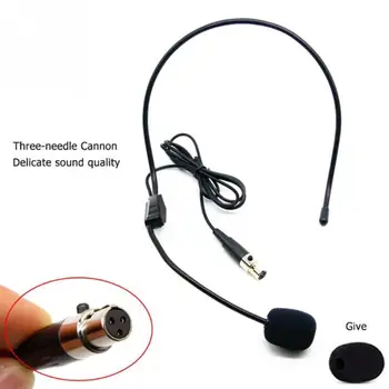 Audio Mini Slušalke Mikrofon, Prenosni Brezžični TA3F Plug Vzdržljiv Pas Nameščen XLR 3 Zatiči Profesionalni Stereo Glavo Nositi Šola