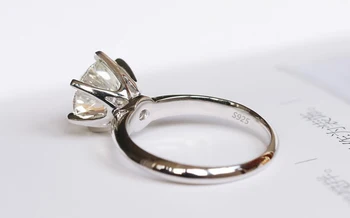 YANHUI S Potrdilom Solitaire Ring Pravi 925 Sterling Srebro 7mm 1.5 ct Sona Diamantno Poroko Band Obroči Ženske Poročne Nakit