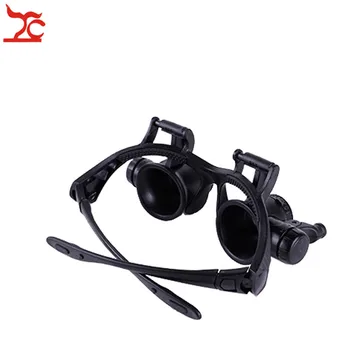 Profesionalna Nastavljiva Popravila Watch Varnost Lupo Dvojno Oči Glavo Pasu Očala Z 8 Objektiv LED Magnifier Očala