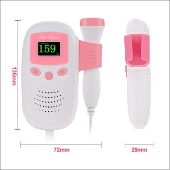 RZ Ploda Doppler Ultrazvok Zvok Baby srčni Utrip Detektor Zaslon LED Digitalni Prenatalna Žep Ploda Doppler Stetoskop