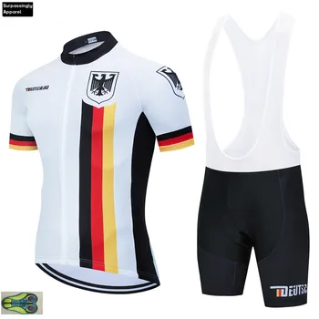 2020 Nemčiji reprezentance Kolesarski Dres Belo Kolo MTB Ropa Ciclismo Kolesarjenje Oblačila Mens Kolesarjenje Maillot Culotte 20 D Gel