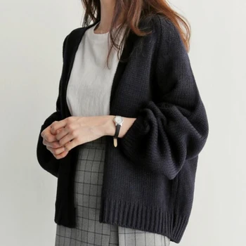 Korejski, Japonski Rjavo Jopico Ženske Pulover Pozimi, Spomladi Leta 2020 Modni Ženski Pleteni Puloverji Outwear Priložnostne Vrhovi Barva