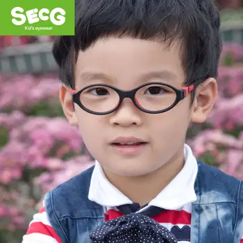 SECG Srčkan Krog Otroci Očal Okvir Silikona Optični Kratkovidnost Snemljivo Trdno Prožno, Mehko Otrok Očala Očala Očala