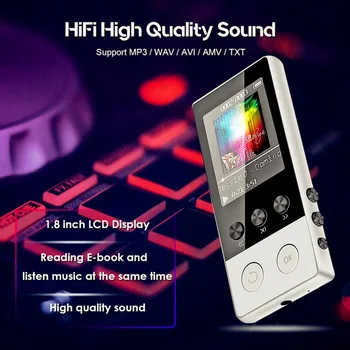 Do 128GB bluetooth, MP3 Predvajalnik, Hi-fi Slušalke fm Radio Šport MP 4 Hi-fi Prenosni Predvajalniki Glasbe Glasovno Snemanje Diktafon TF Kartica