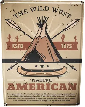 OD leta 2004 Tinplate Nostalgija Zahodni Slog Native American