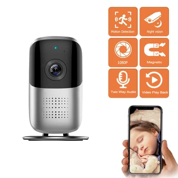 1080P HD Zaprtih WiFi Kamera Magnetni Dock Brezžične zaščite IP Kamere IR Nočno Vizijo Zaznavanje Gibanja 2-way Audio Baby Monitor