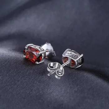 JewelryPalace 2ct Ovalne Resnično Granat Stud Uhani 925 Sterling Srebrni Uhani Za Ženske korejski Earings Modni Nakit 2021
