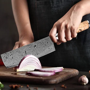 XITUO Kuhinje Kuhar Nož v Prahu Damask Jekla Rose Vzorec Strokovno Kitajski Oster Cleaver Pripomoček Noži Pregleden Ročaj